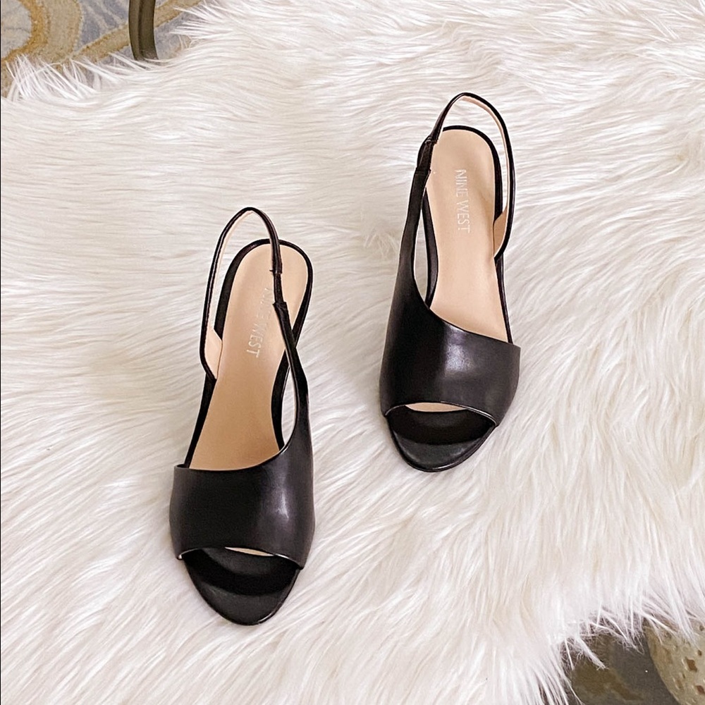 Nine West black asymmetrical heels size 6.5 - Picture 5 of 10